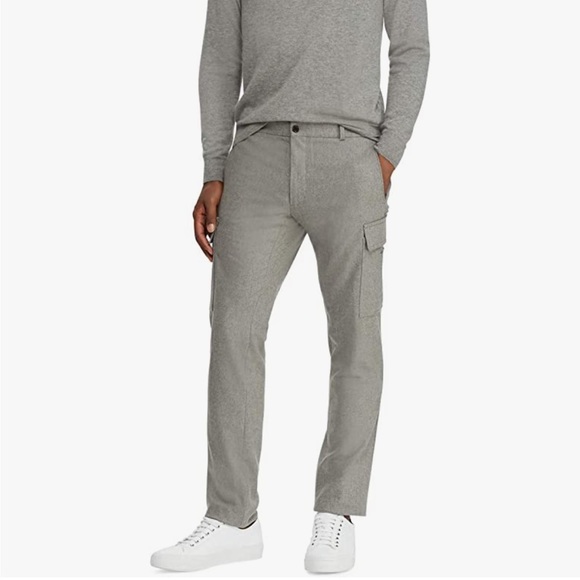 RALPH LAUREN grey Slim Fit Cargo Wool Dress Pants